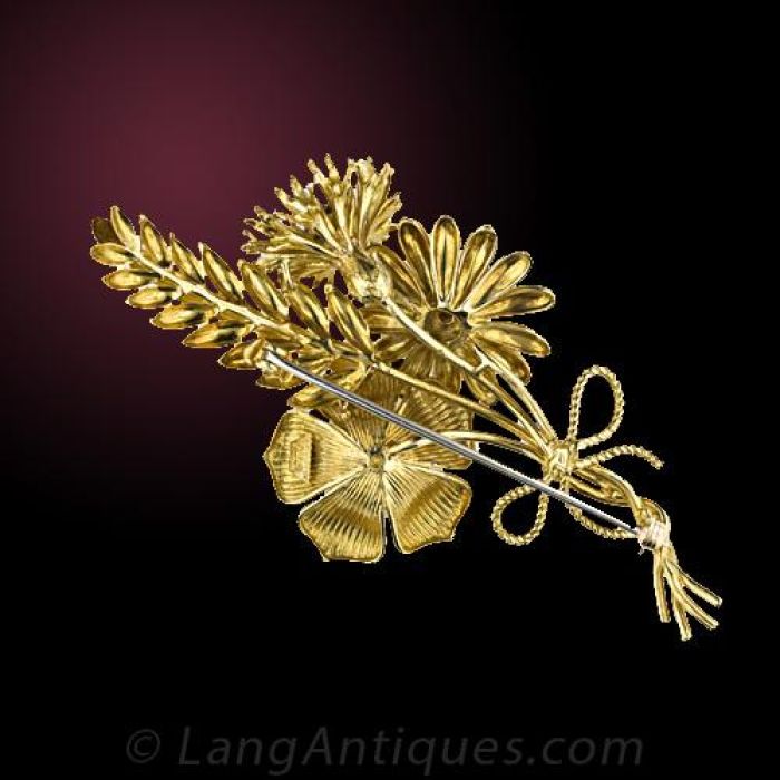 Vintage Tiffany & Co Flower Brooch