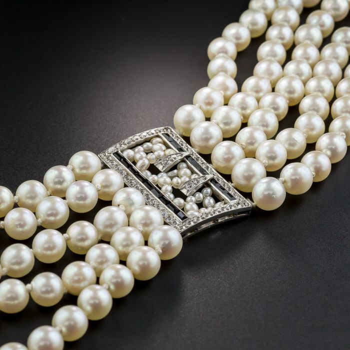 Vintage Tiffany Co. Pearl and Diamond Bracelet