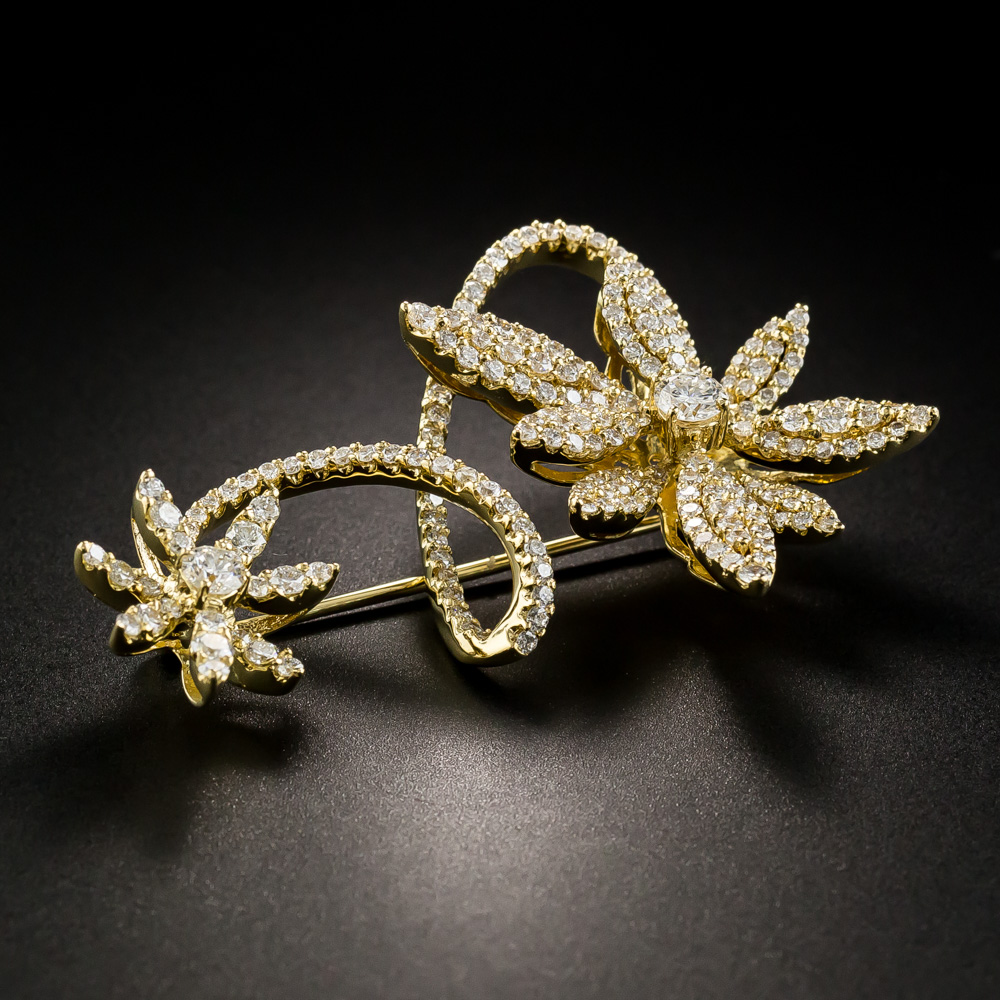 Diamond Flower Brooch