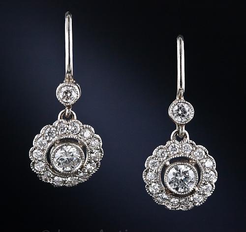 Diamond Flower Earrings