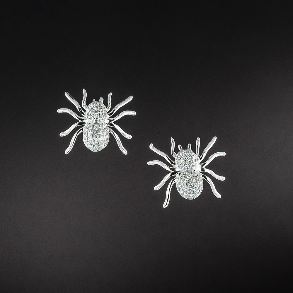 Diamond Spider Earrings