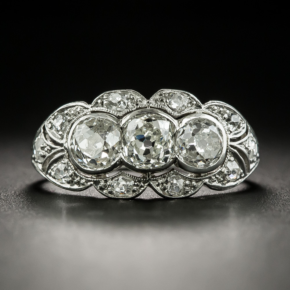 Early Art Deco Three-Stone Diamond Ring