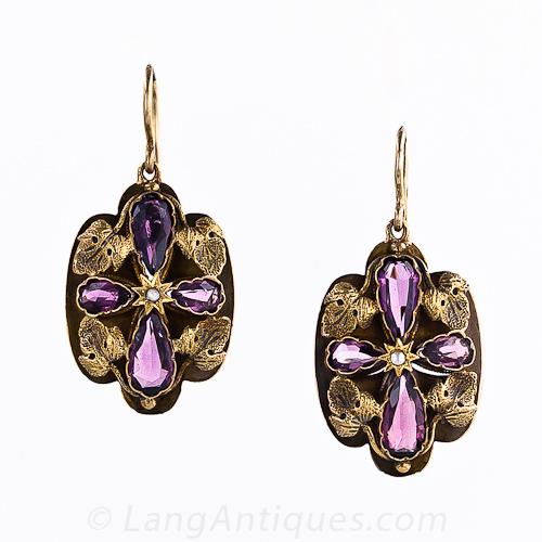 Early Victorian Garnet Earrings