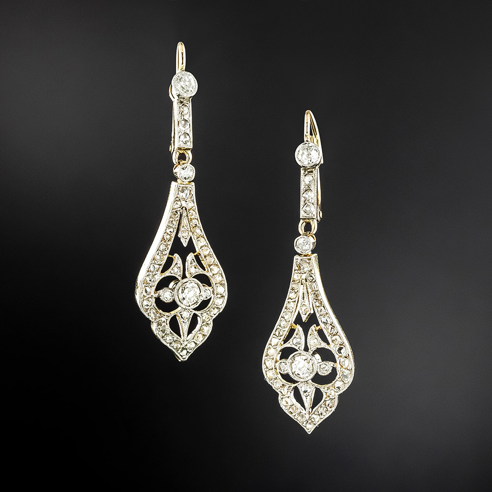 Edwardian Diamond Dangle Earrings