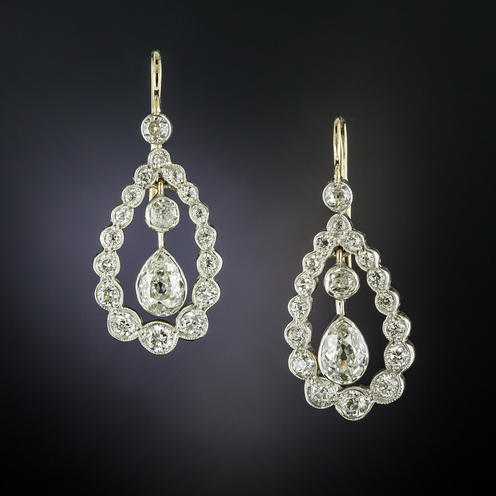 Edwardian Diamond Drop Earrings