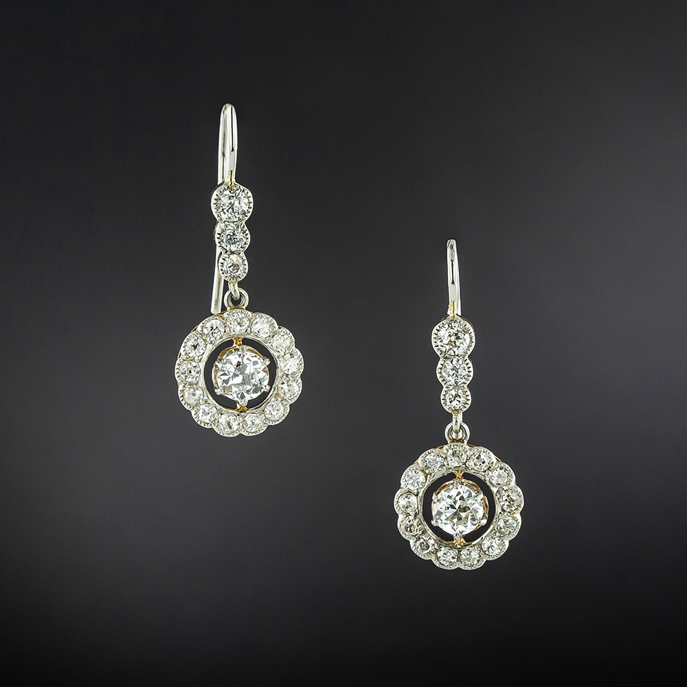 Edwardian Diamond Drop Earrings