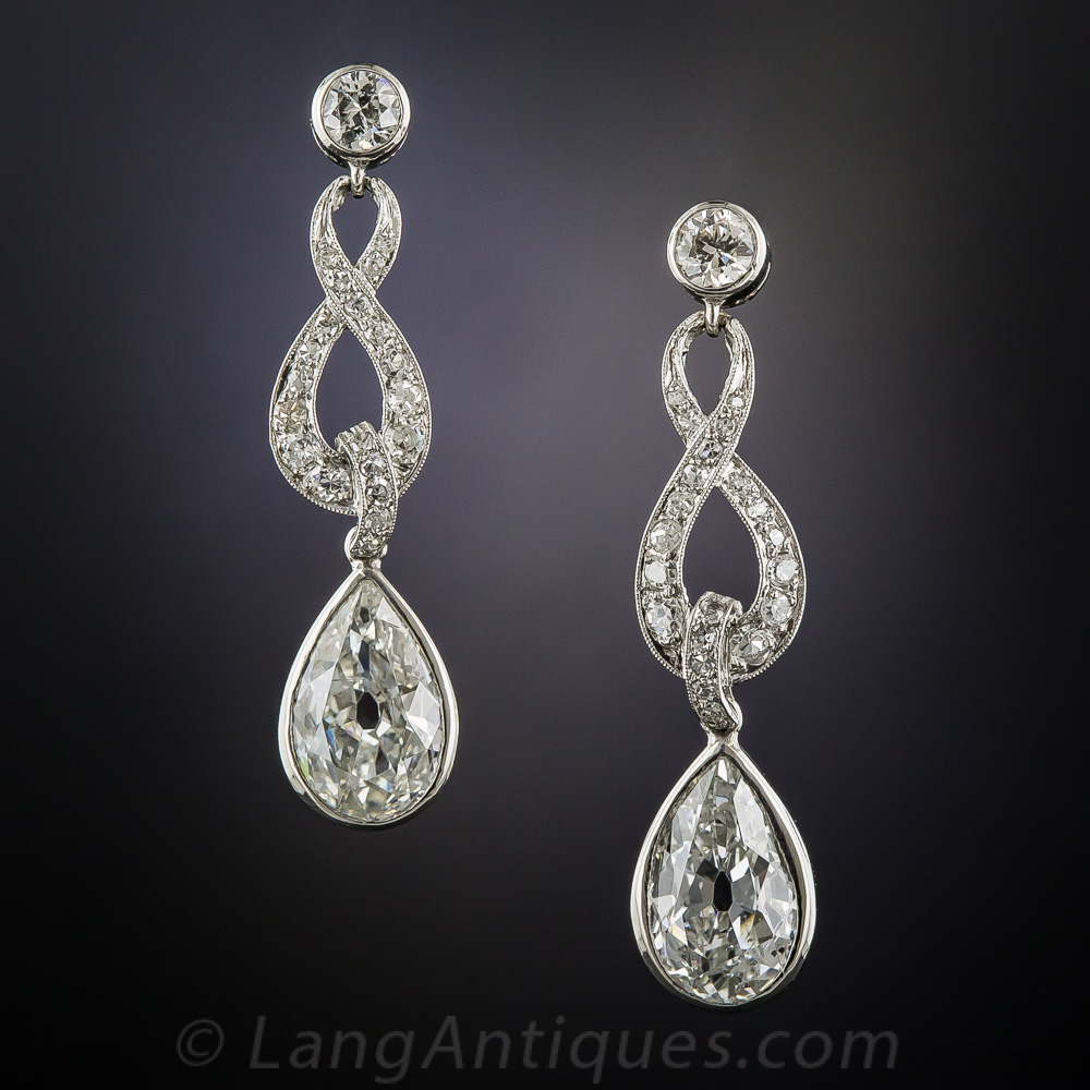 Edwardian Diamond Drop Earrings