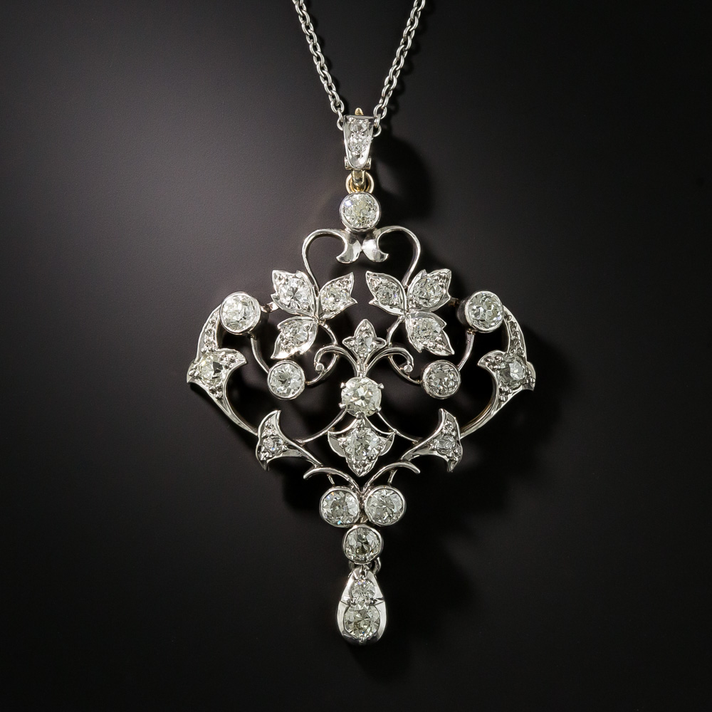 Edwardian Diamond Lavalière Necklace