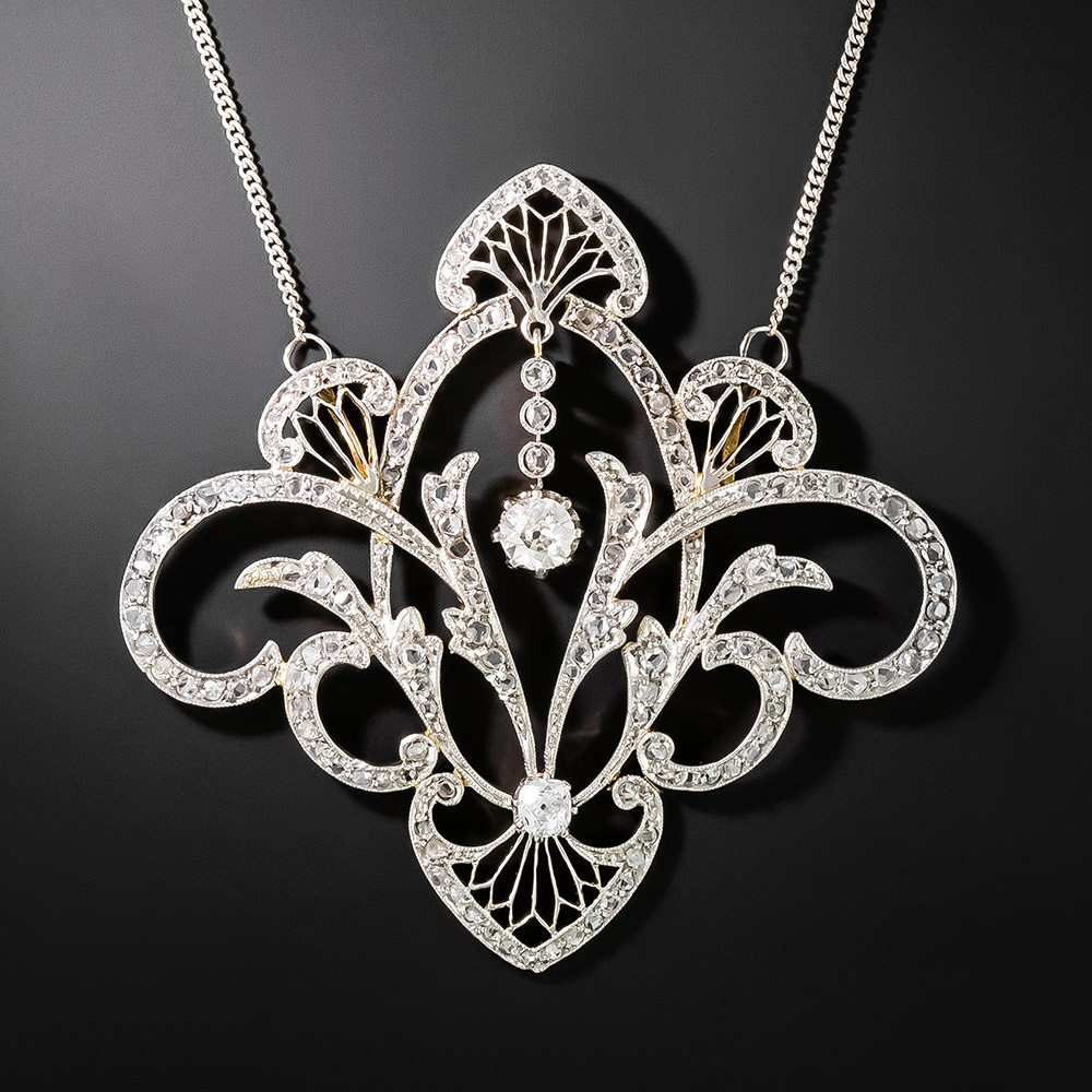 Edwardian Diamond Lavalière Necklace