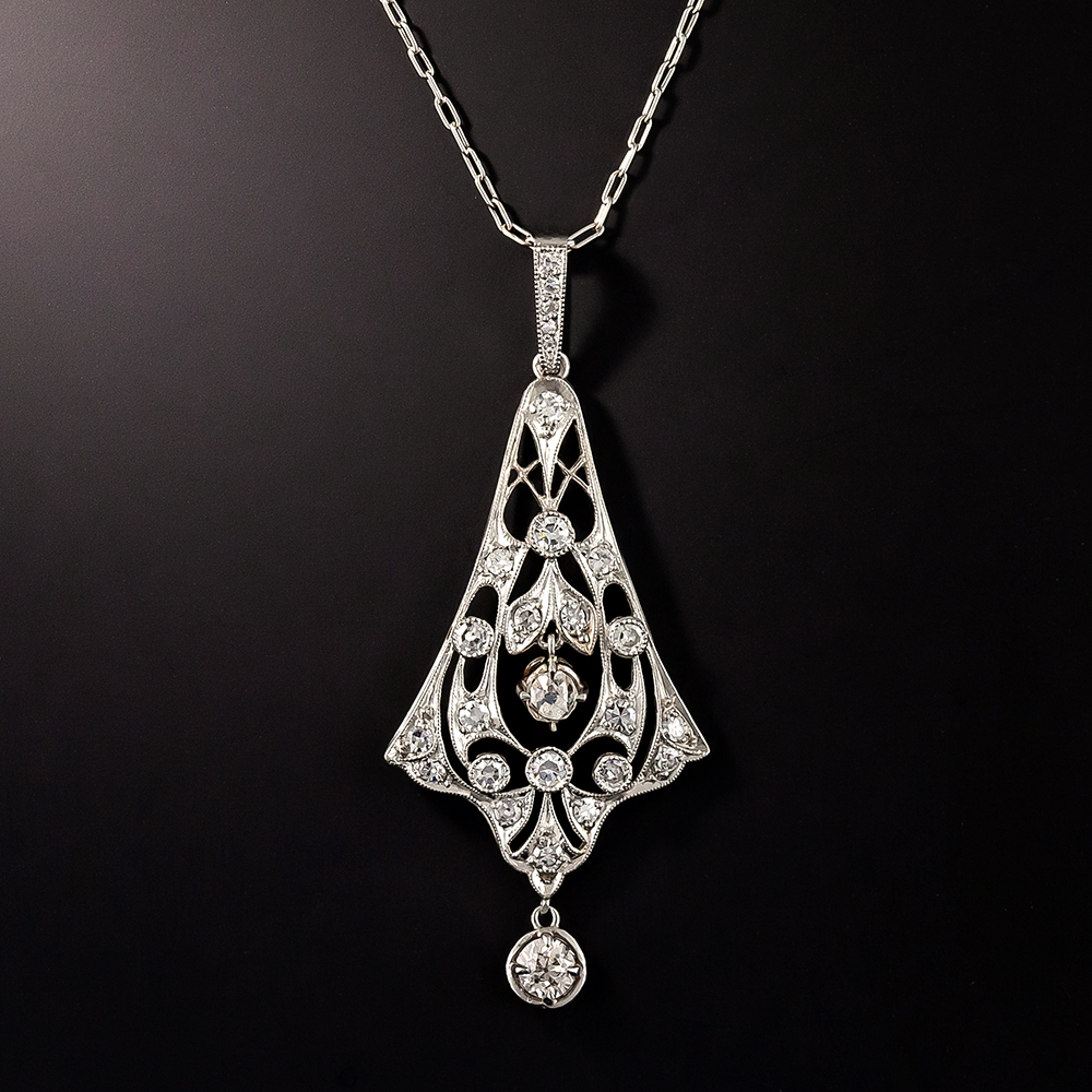 Edwardian Diamond Pendant Necklace, Circa 1900