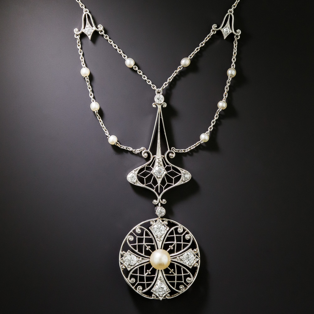 Diamond Pave Festoon Chain Necklace main image 0