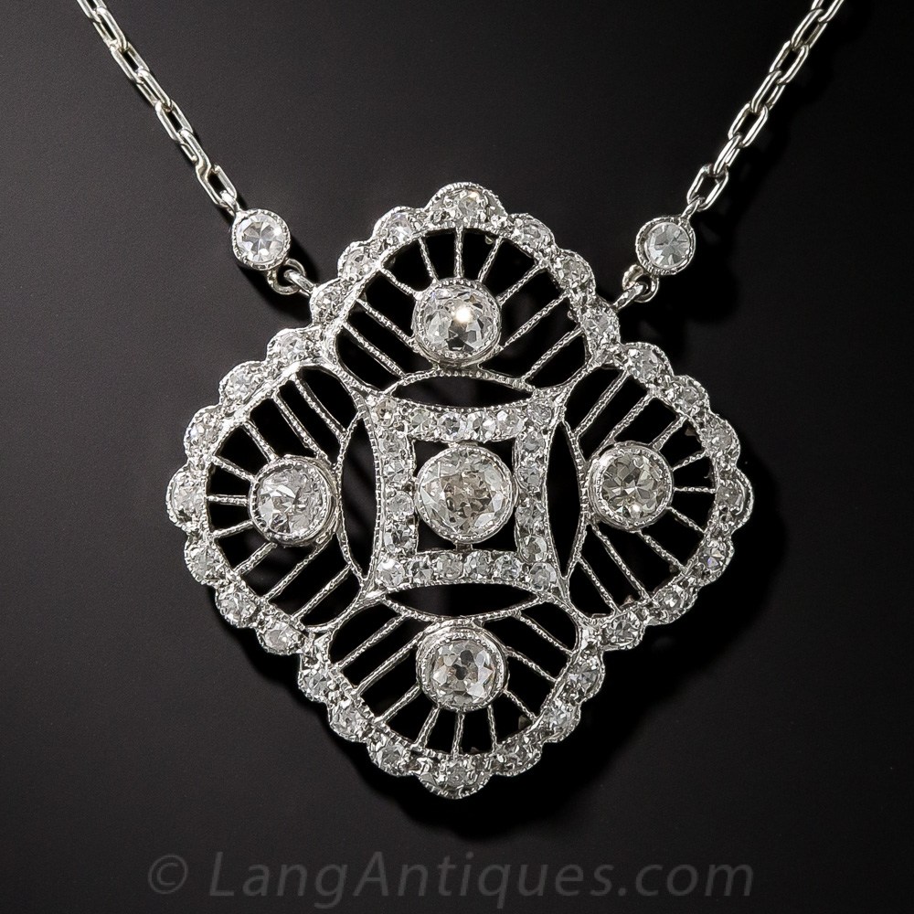 Edwardian Platinum and Diamond Necklace