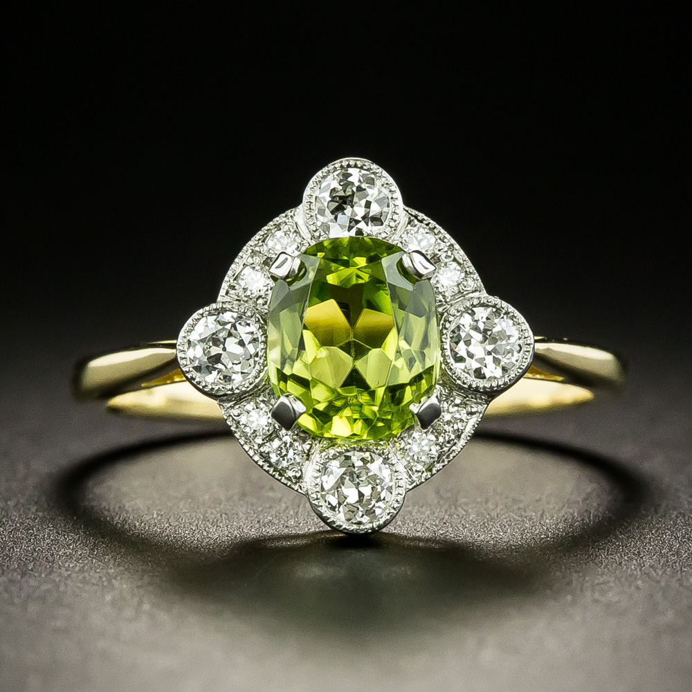 Edwardian Style Peridot And Diamond Ring English