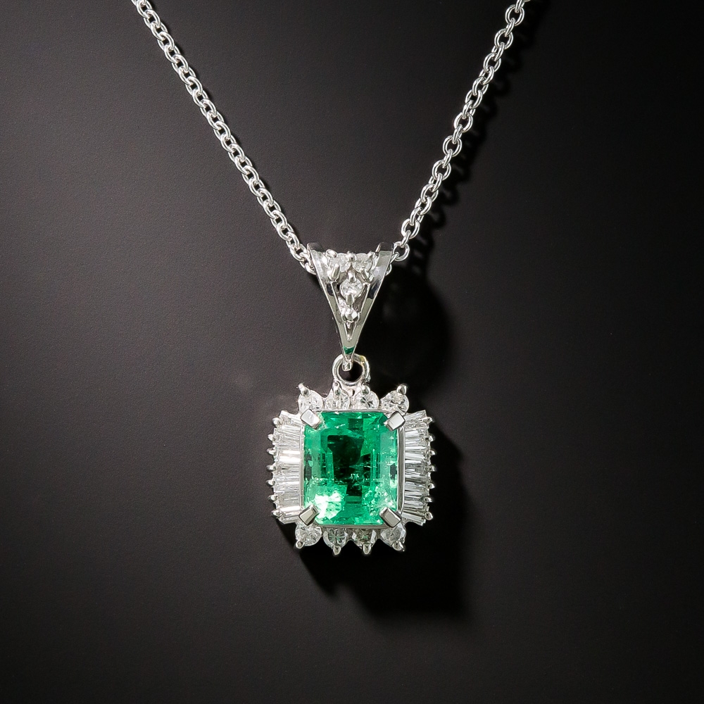 Emerald Platinum and Diamond Drop