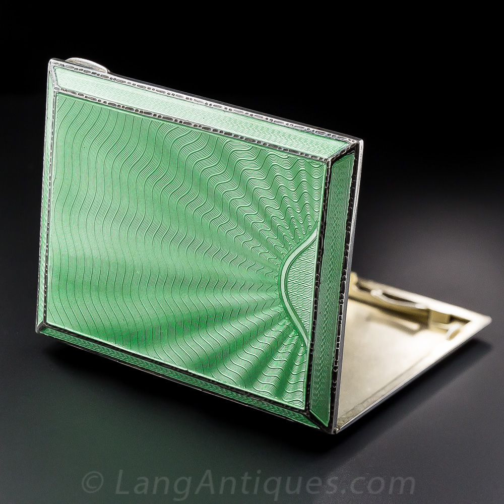 Case IN Cigarette Box Solid Silver Enamel Hermès Paris Art Deco 20th