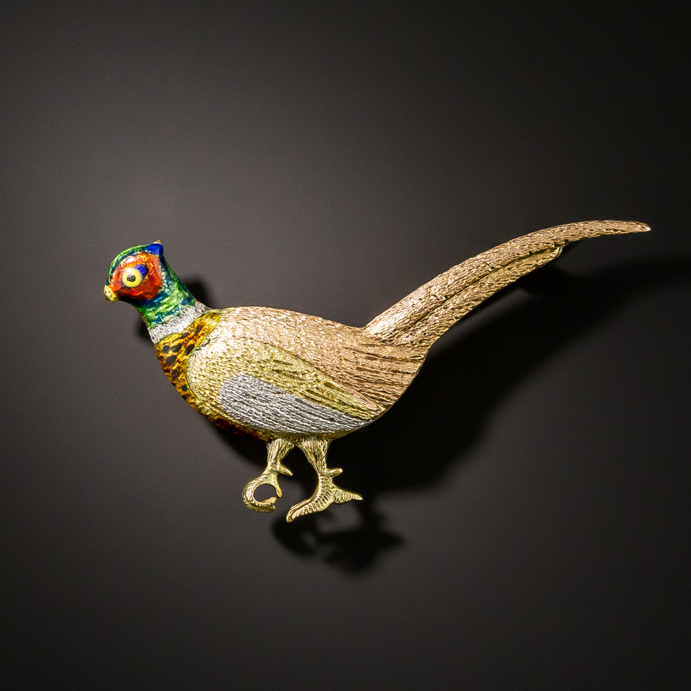 English Edwardian Pheasant Brooch