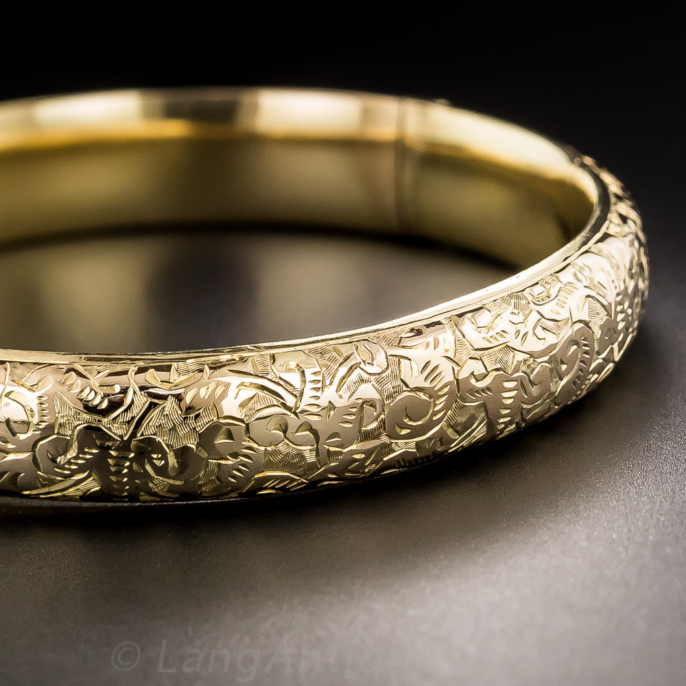 English Engraved Bangle Bracelet
