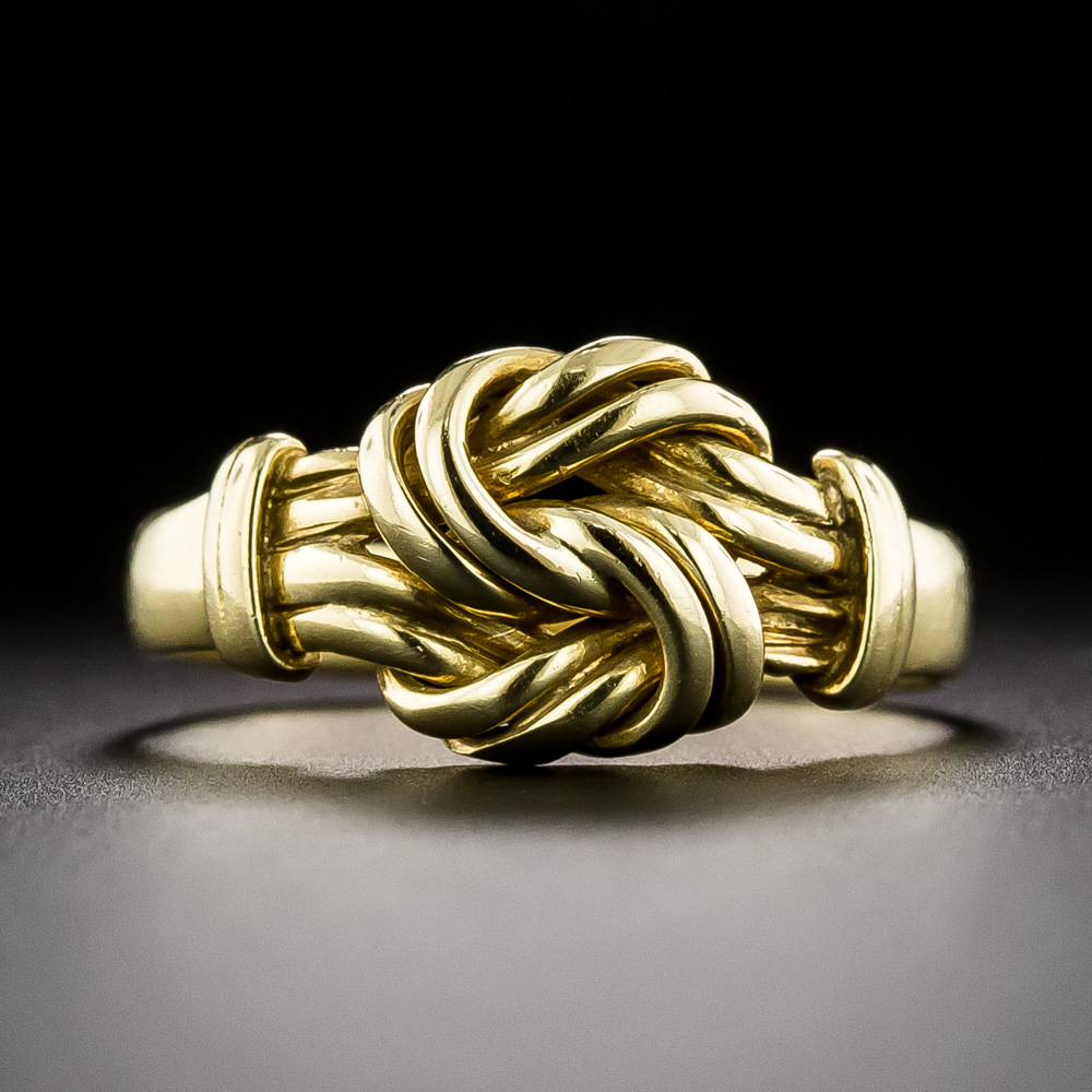 English Victorian 18K Double Love Knot Ring, Circa 1922