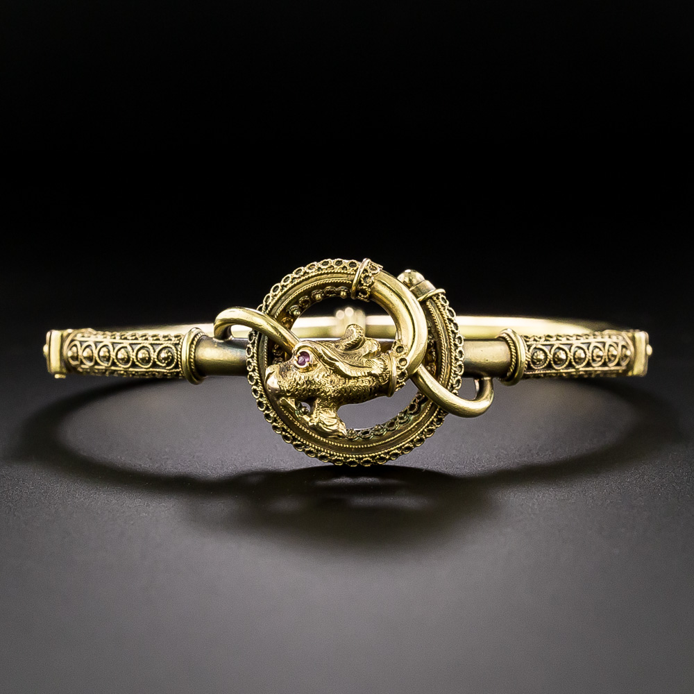 English Victorian Griffin Bangle Bracelet
