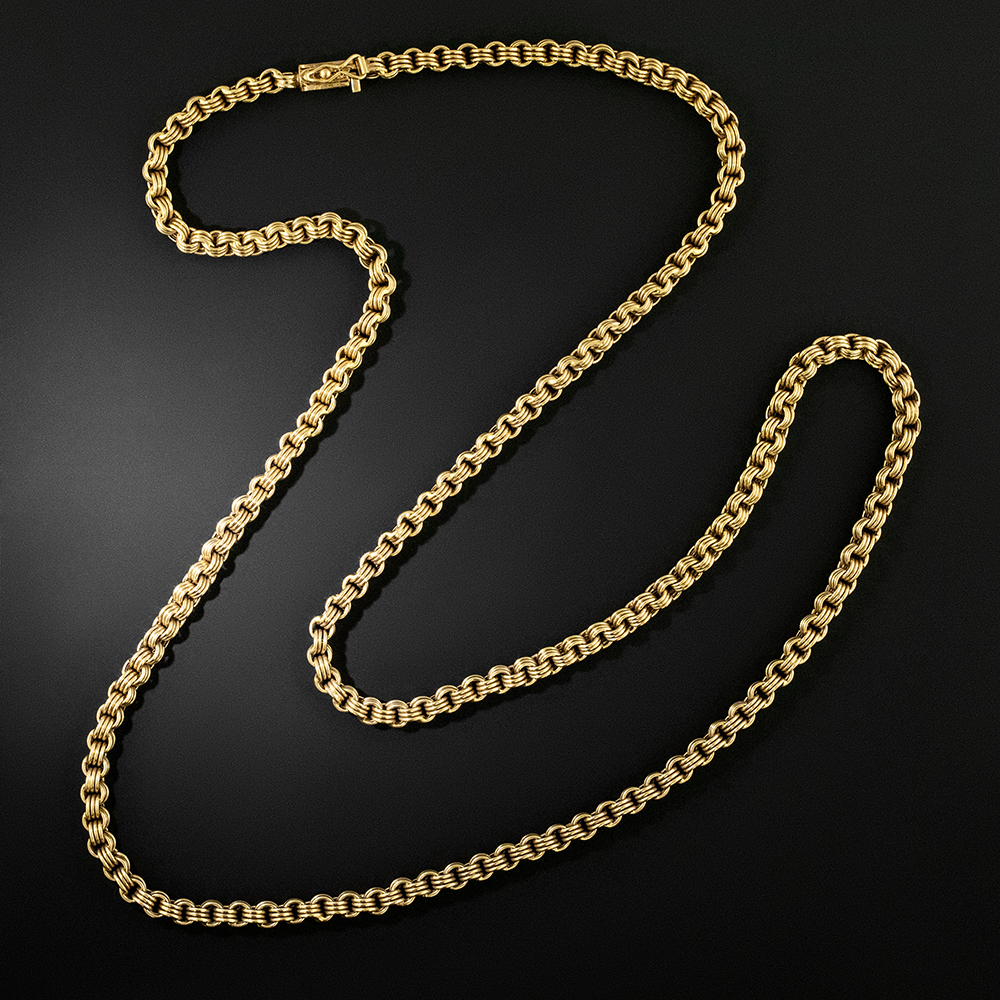 English Victorian-style Triple-banded Rolo Chain