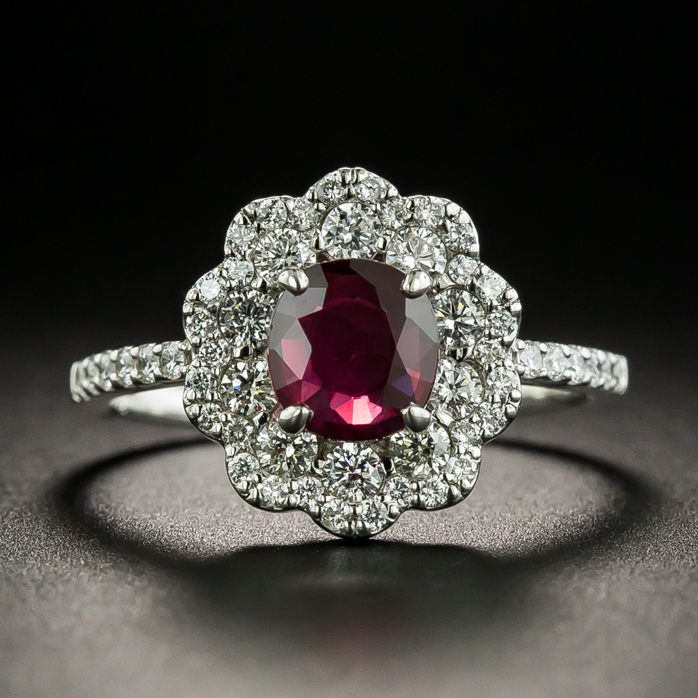 Estate 1.01 Carat No-Heat Ruby and Diamond Ring - GIA