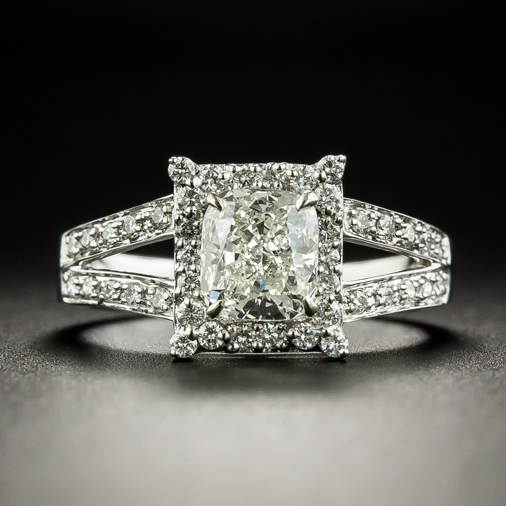 Estate 1.09 Carat Cushion-Cut Diamond Engagement Ring