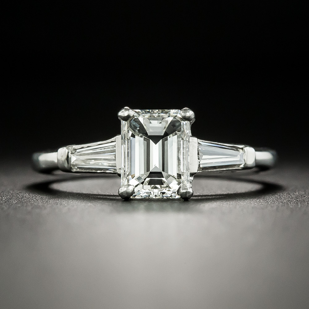 Estate 1.17 Carat Emerald-Cut Diamond Engagement Ring - GIA I VVS2