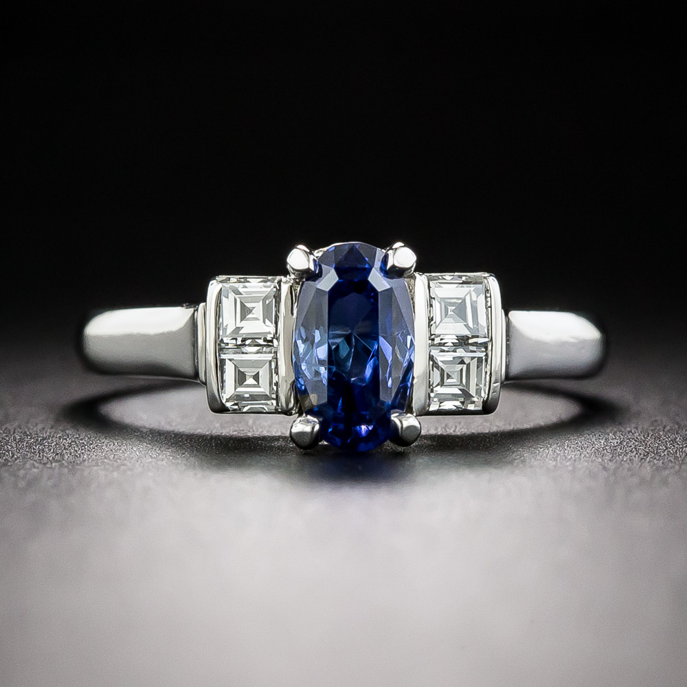 Estate 1.22 Carat No-Heat Burmese Sapphire and Diamond Ring