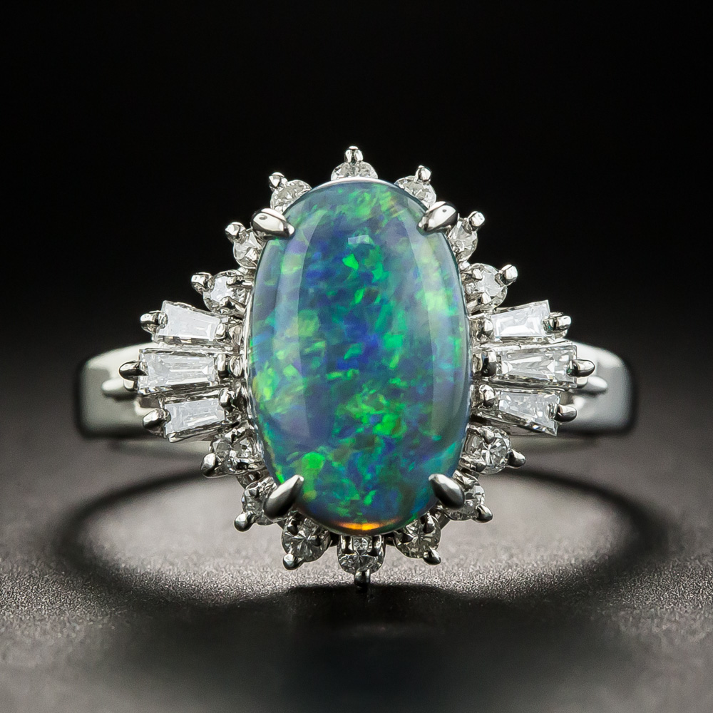 Estate 1.91 Carat Opal and Diamond Ring