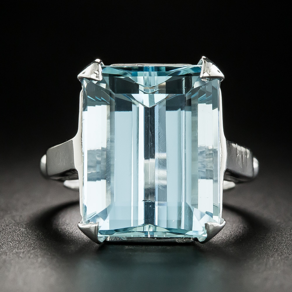 Estate 12.25 Carat Aquamarine Solitaire Ring