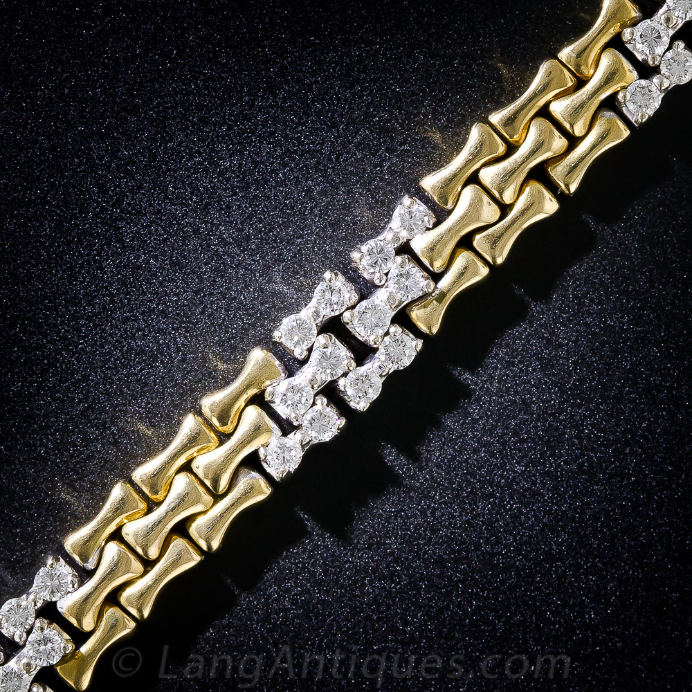 Estate 18K and Diamond Bracelet