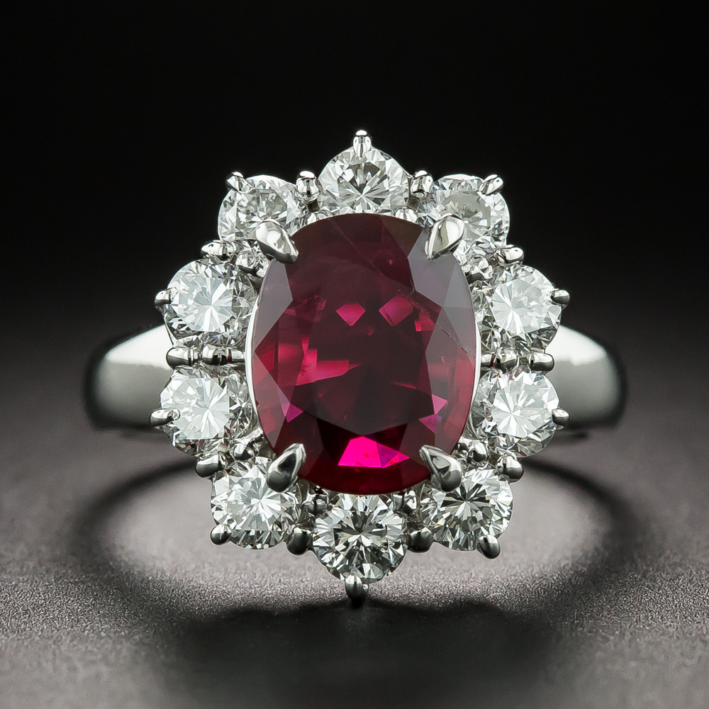 Estate 2.09 Carat Thai Ruby and Diamond Ring