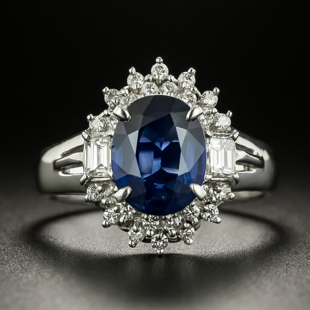 Estate 2.48 Carat Sapphire and Diamond Ring