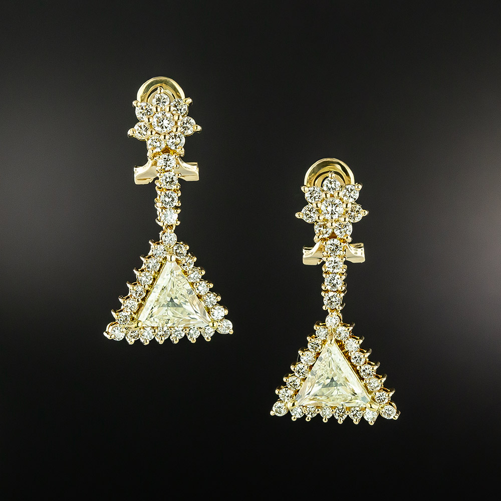 Trillion Cut Dangle Earrings