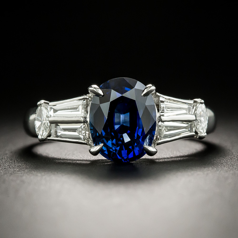 Estate 2.57 Carat Sapphire and Diamond Ring