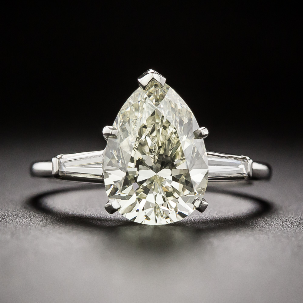 Estate 2.91 Carat Pear-Shape Diamond Ring - GIA N SI2