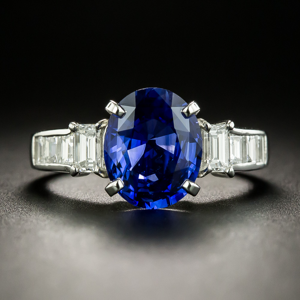 Estate 3.06 Carat Sapphire and Diamond Ring