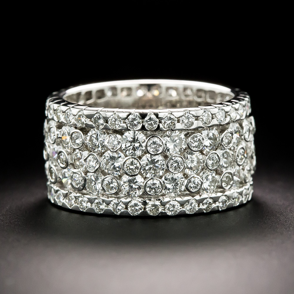 Estate 5.50 Carat Wide Diamond Eternity Band Size 7