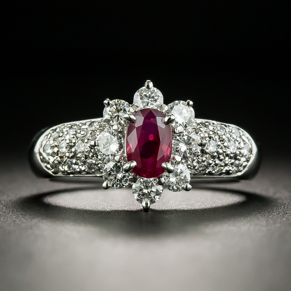 Estate .69 Carat Ruby and Diamond Ring