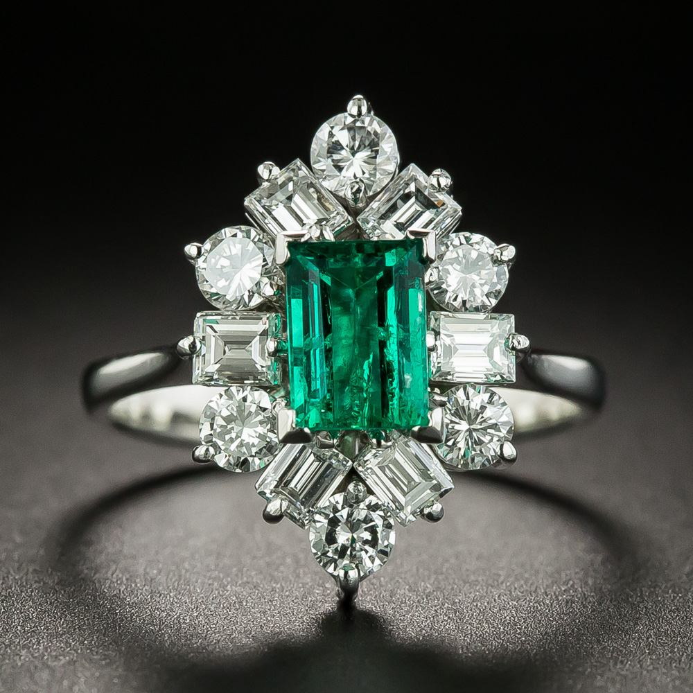 Estate .73 Carat Emerald and Diamond Ring