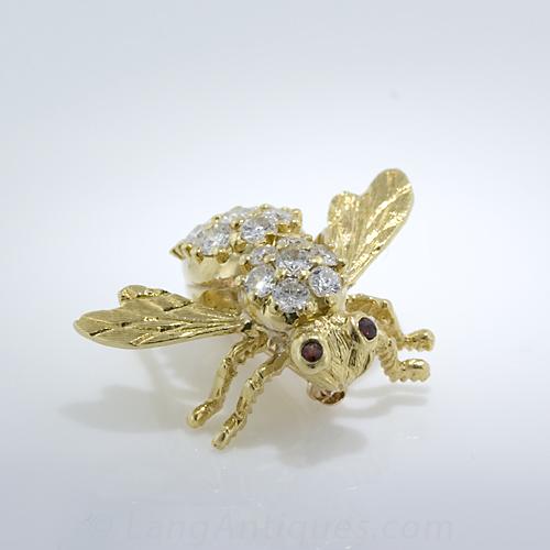 Estate Diamond Bee Pin