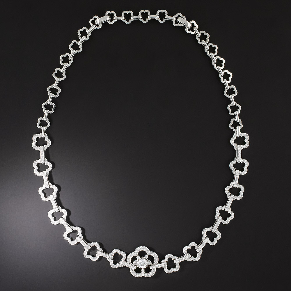 Estate Diamond Floral Necklace