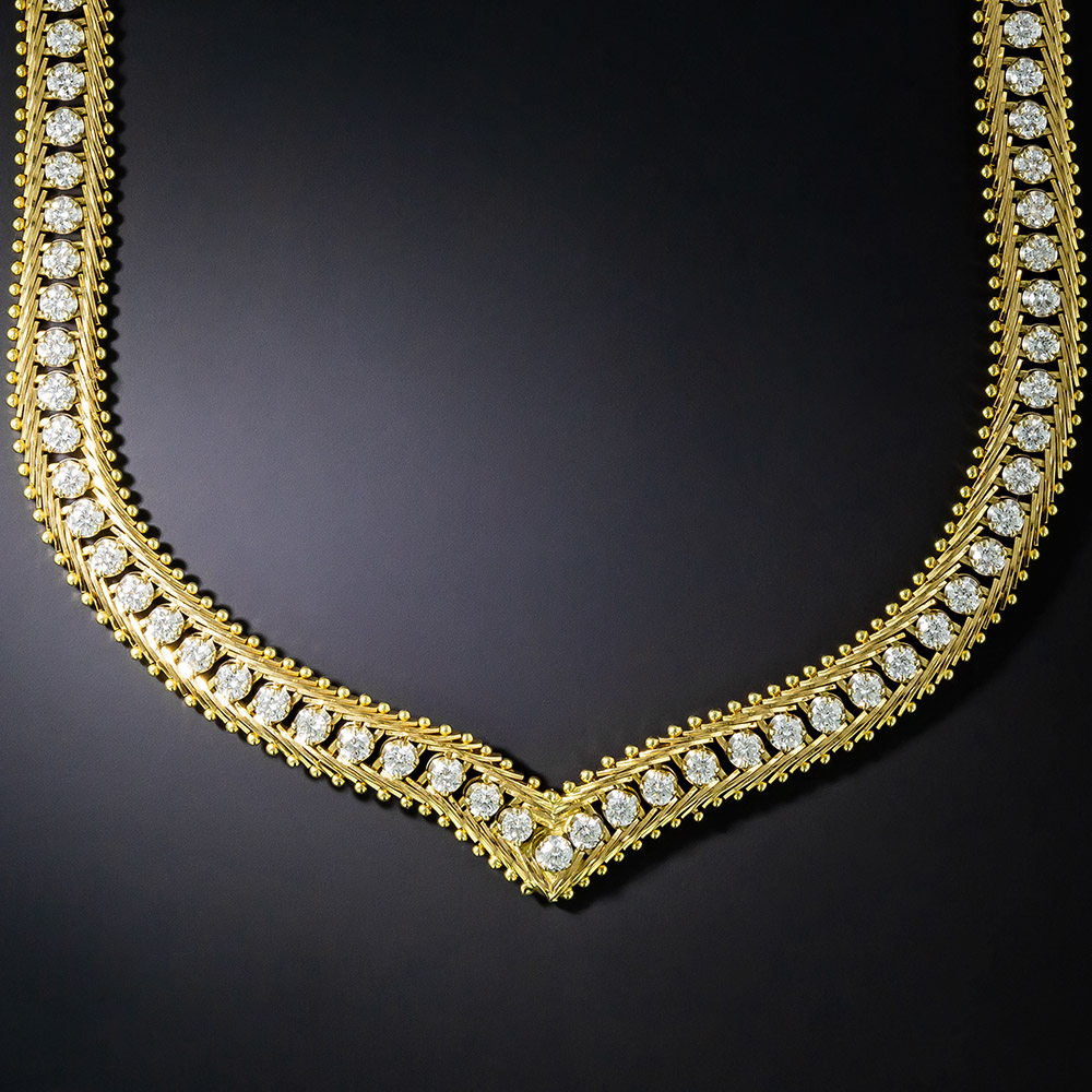 Estate Diamond VShape Necklace