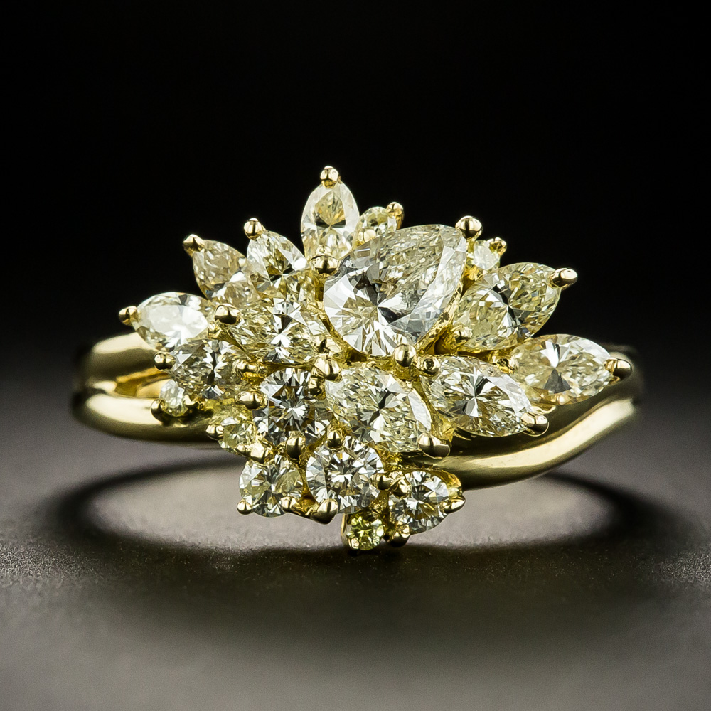 Estate Free-Form Diamond Cluster Ring