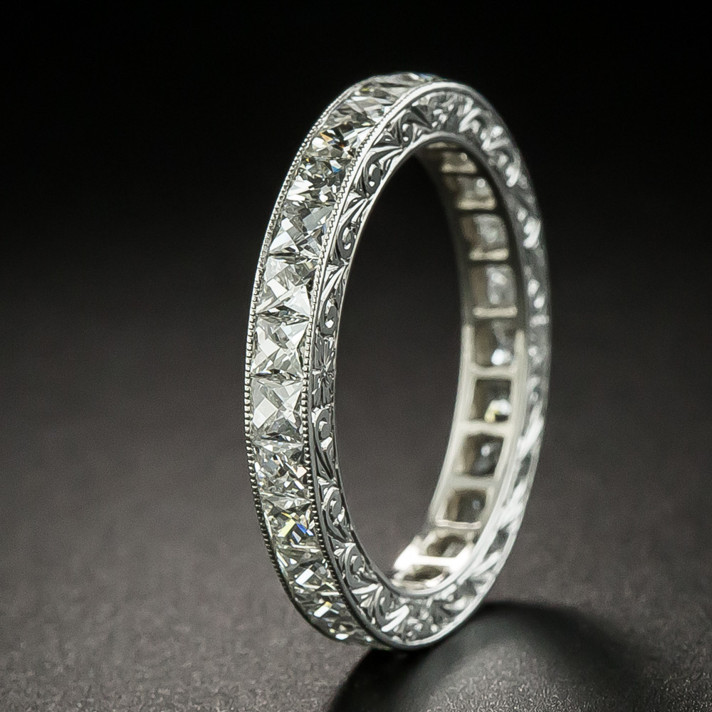 Estate French-Cut Diamond Eternity Wedding Band - Size 6 3/4