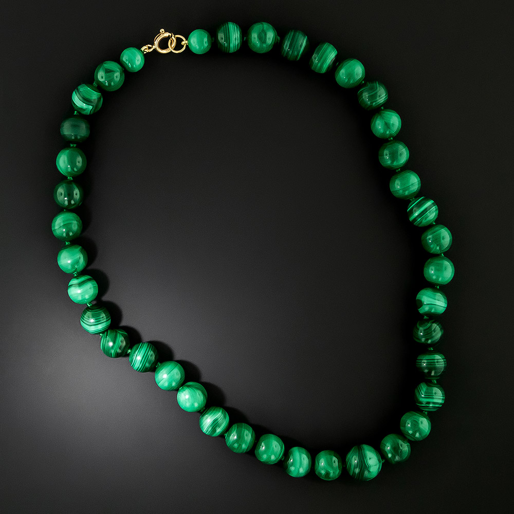 Vintage Malachite Bead Necklace & Two Bracelets | Cottone Auctions