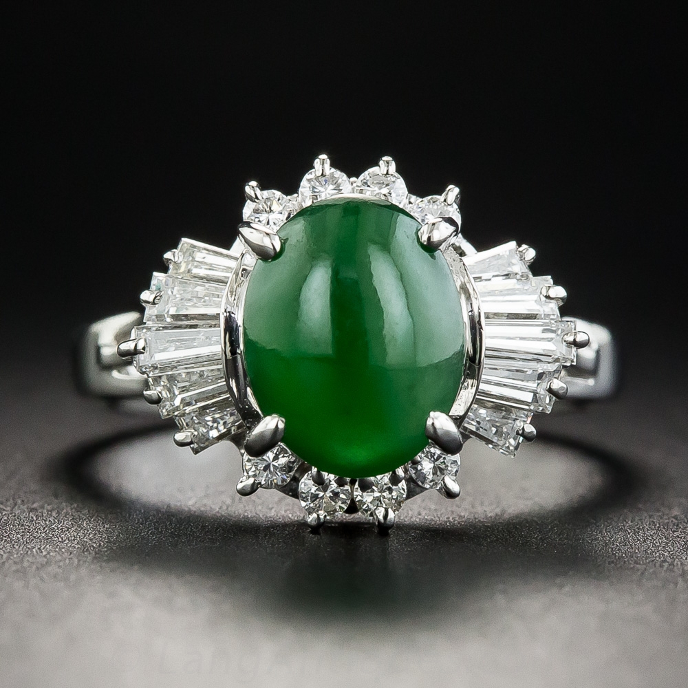 Silver Burmese Jade Cabochon Ring 40% OFF] Taiwan Radiant Ice Green Jade Cabochon Ring in 925  main image 3