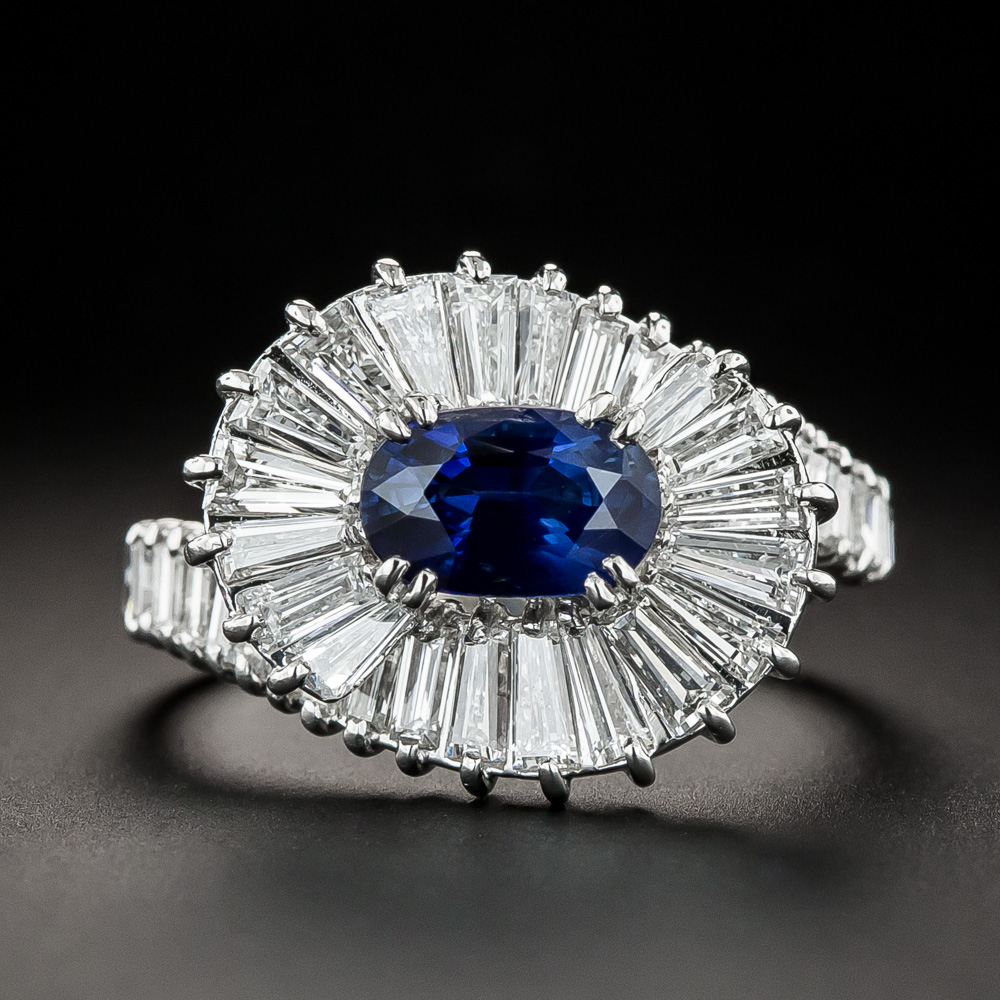 Estate No-Heat 1.22 Carat Pailin Sapphire and Diamond Cocktail Ring