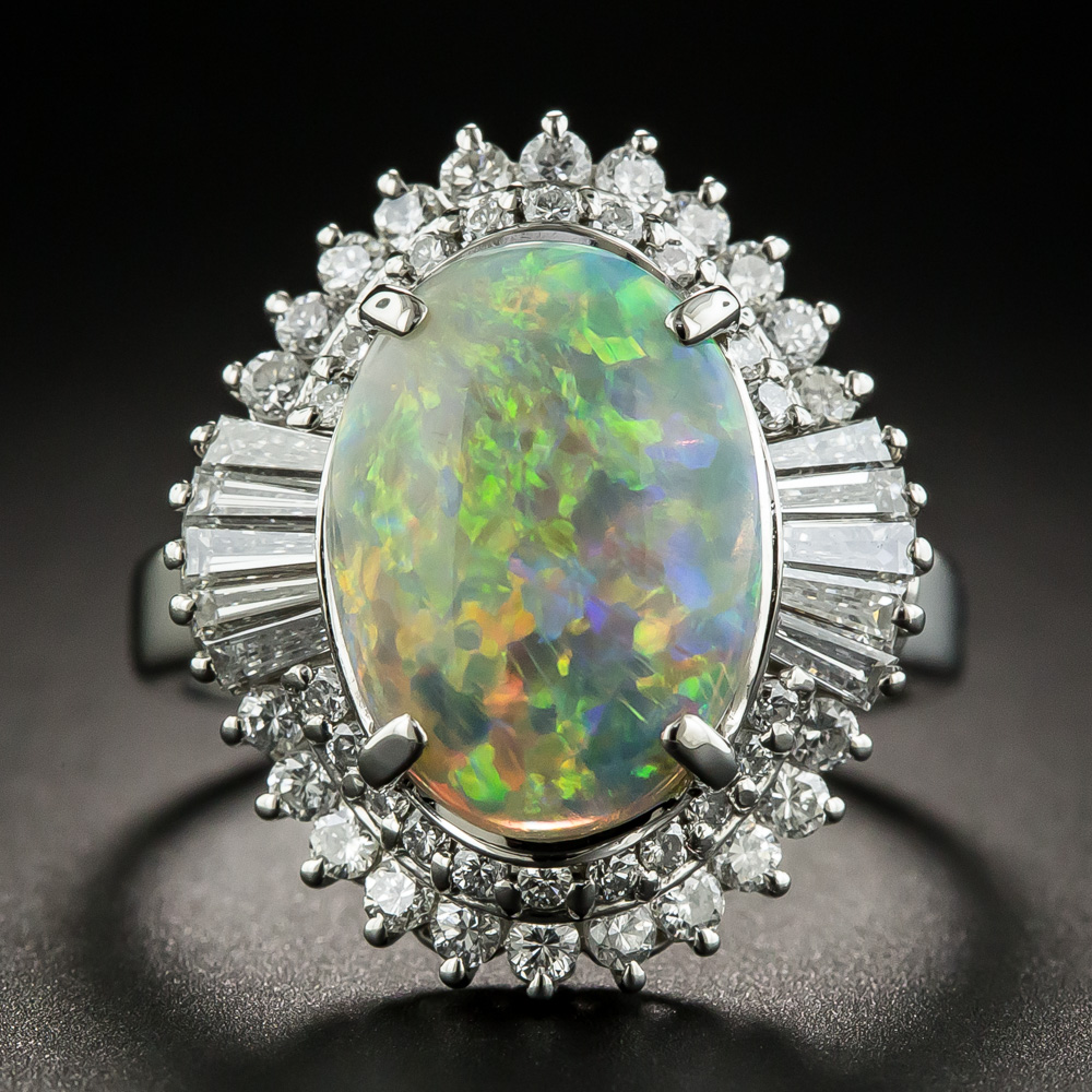 Estate Opal and Diamond Cocktail Ring