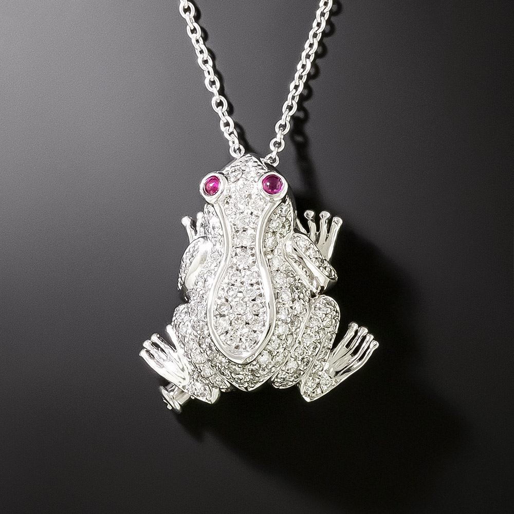 Diamond 2025 frog pendant